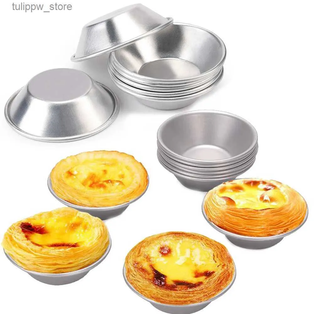 Baking Moulds 5/10/20pcs Kitchen Baking Mold Aluminum Alloy Egg Tart Cup Cupcake Cakes Mould For Pastry Cakes Dessert Mini Cupcake Baking Pan L240319