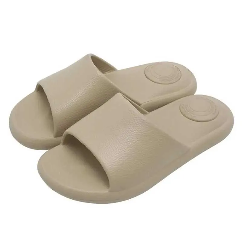 Tofflor Nytt mode sommarpar fast färglättnad Flat Slides Lithe tunna sandaler för kvinnor män hem inomhus flip flops01ycvk h240322