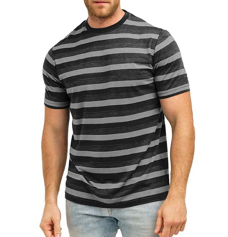 Men's T-Shirts 100% Merino wool mens short sleeved striped shirt 180G Merino wool bottom layer performance top lightweight underwear J240319