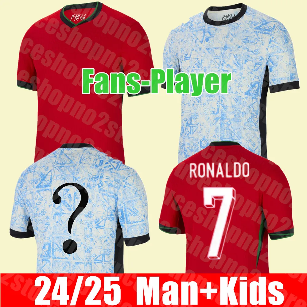 New 2024 25 Fan player soccer Jerseys RoNalDo Home away Portuguese Jerseys JOAO FELIX RUBEN NEVES BRUNO DIOGO PORTUGIESER Portugal football shirt Men Grown man Kids