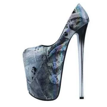 Chaussures de robe Hot Femmes Pompes Drag Queen CD Super High Heel 22cm Stilettos Plate-forme étanche Modèle T Stage Show Femme WeddingXRPR H240321