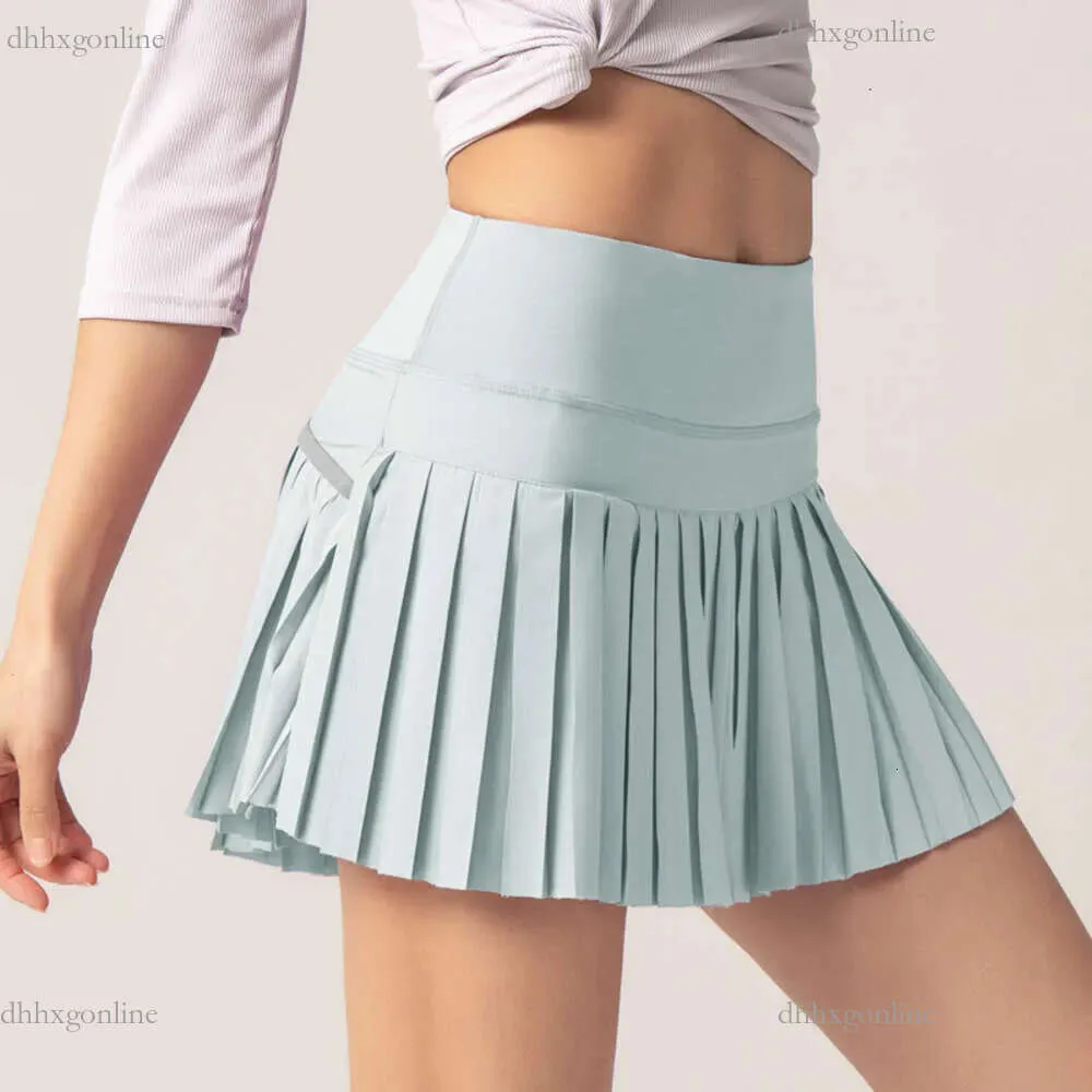 Skirts luemon Align Shorts Yoga Solid Soft Tennis Skort with Pocket Women Sweatwicking Sport Short lulemom Skirt Comprehensive Training Fitness Jogging