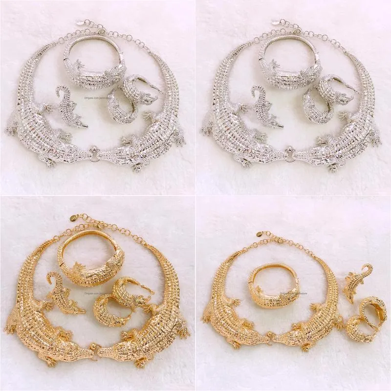Bracelet Earrings Necklace Yaili Italian Gold Plated Triangle Shape Jewelry Sets For Women 24K Dubai Set Drop Delivery Dhdop