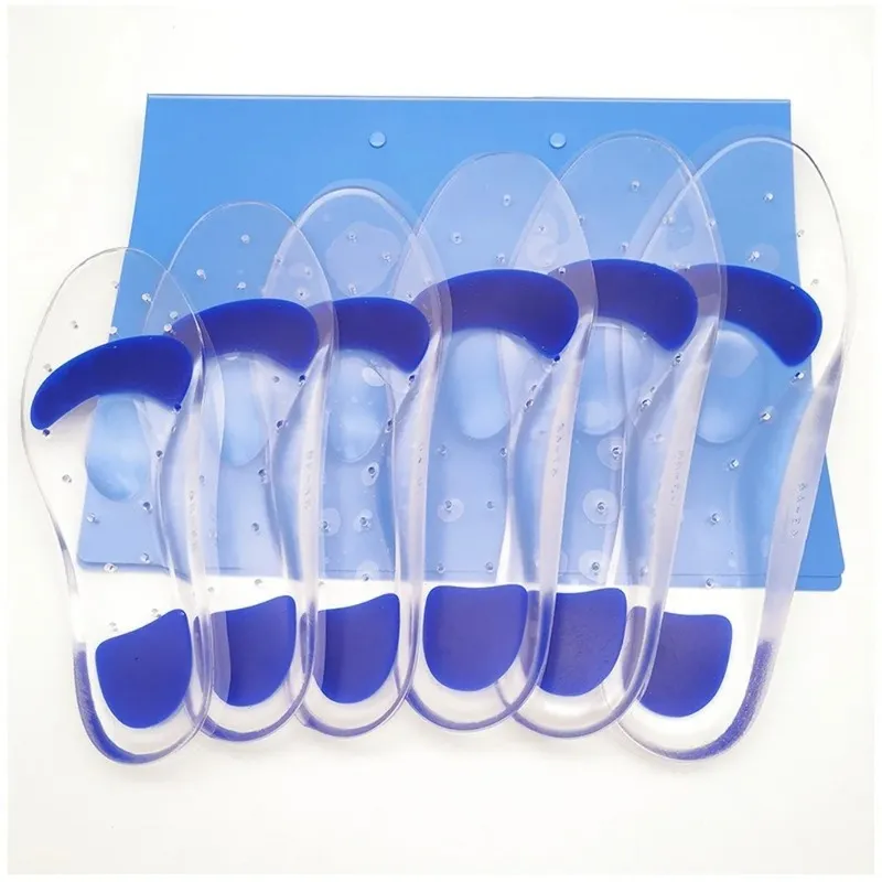 2024 PU Intersula Imitation Silikon Transparent andningsbar Sportschockabsorption Massage Full Pad Arch Support Correction Flat Insula