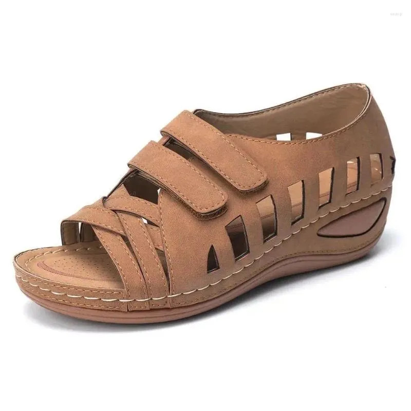 Skor 2024 Casual Women Sandals 44 Summer Woman Soft Bottom Wedges Platform Heels Gladiator Sandalias Mujer