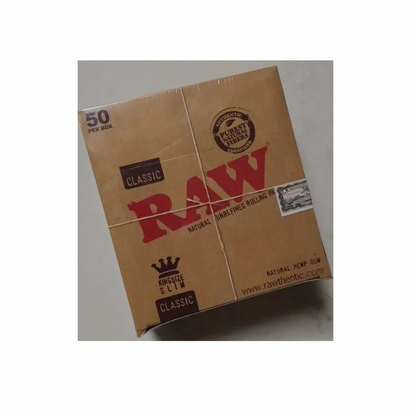 Smoking Accessories raw RAW KING SIZE SLIM rolling paper 50 pack in a box