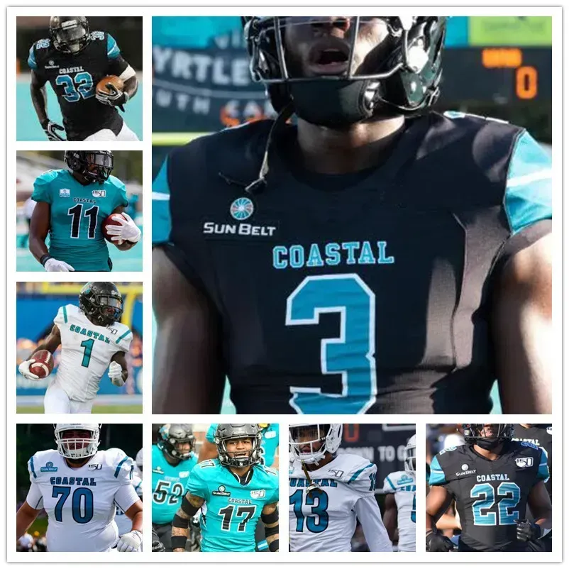 American College Football Wear College Coastal Carolina Jai Williams Football stitched jerseys Jacqez Hairston Henderson Hazel Jarrett Guest