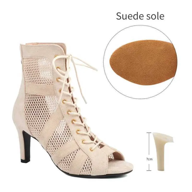 Robe chaussures filles danse latine moderne femmes salsa haut sandales hall mode sexy talon daim bottesdmiw h240321