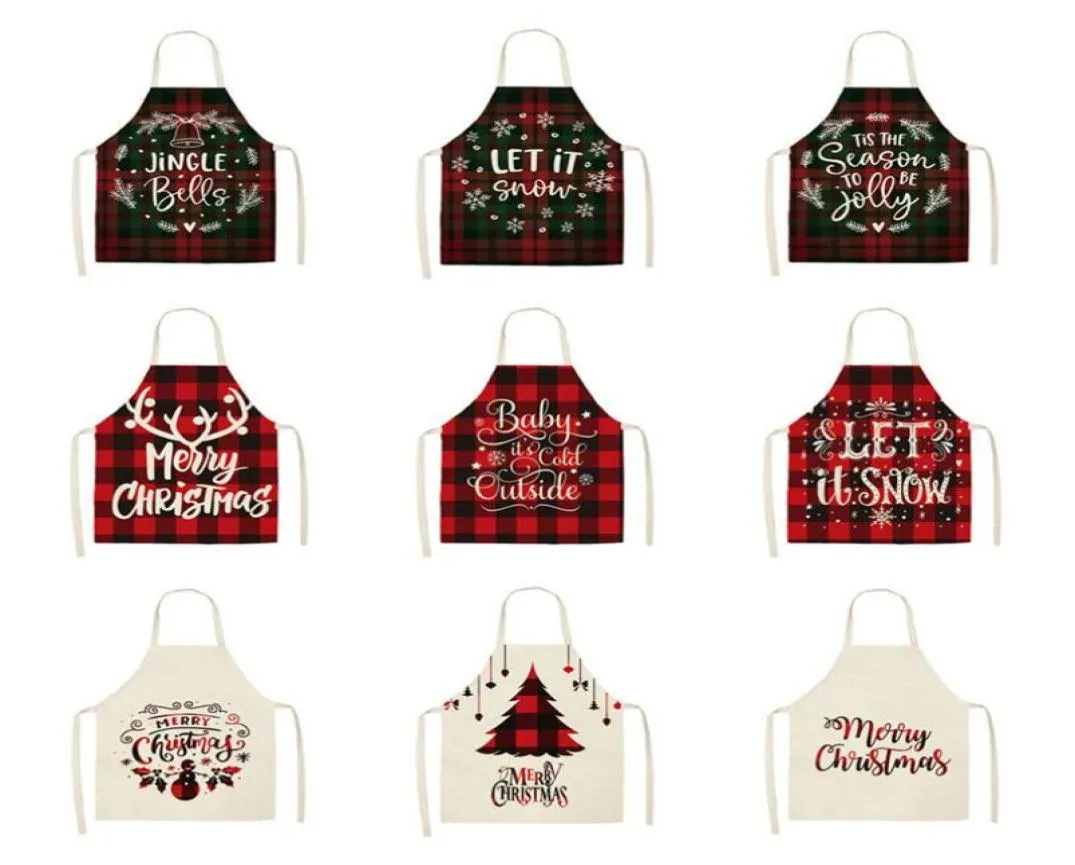 Grembiuli da cucina da donna stampati natalizi creativi Grembiule da cuoco antiolio in cotone e lino antiolio da cucina4499263