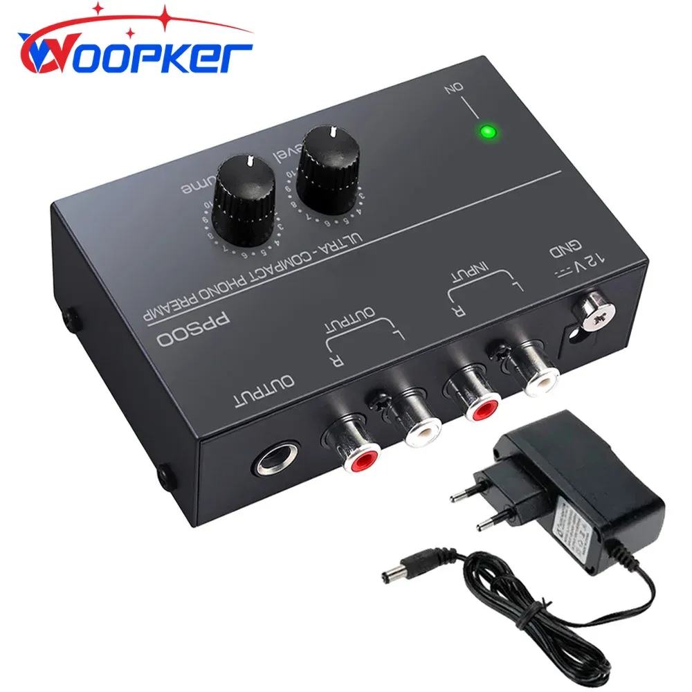 Amplifier PP500 Woopker Phono Preamp With Volume Adjustment, Bass