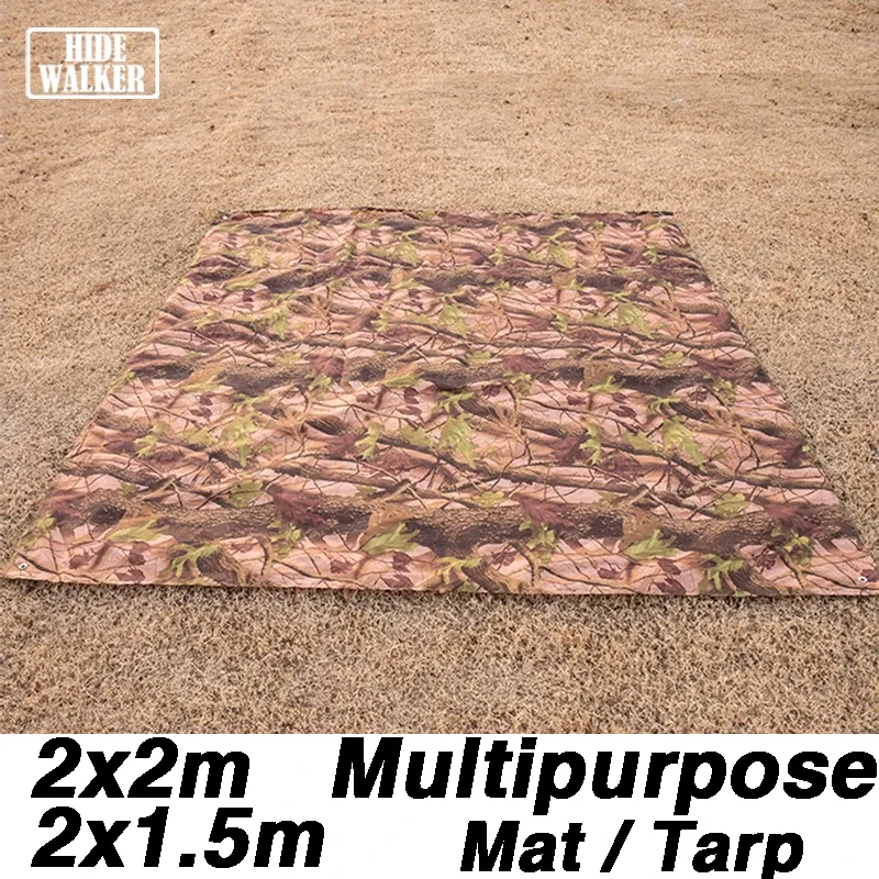 Tapis 2x2m tapis de pique-nique multifonctionnel en plein air Camping bâche tente parasol auvent randonnée voyage tapis de sol sac à dos Mini bâche 2x1.5m