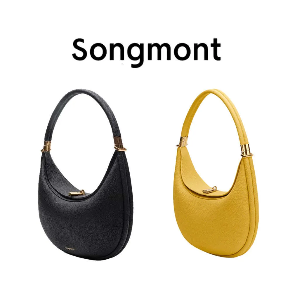 Songmont Crescent Luna Tasarımcı Çanta Kadın Lüks El çantası Çiftleri Çapraz Vücut Omuz Yarım Ay Kabul Buzağı Derisi Deri Klasik Pembe Hobo Under Emfer Kemer Debriyajı