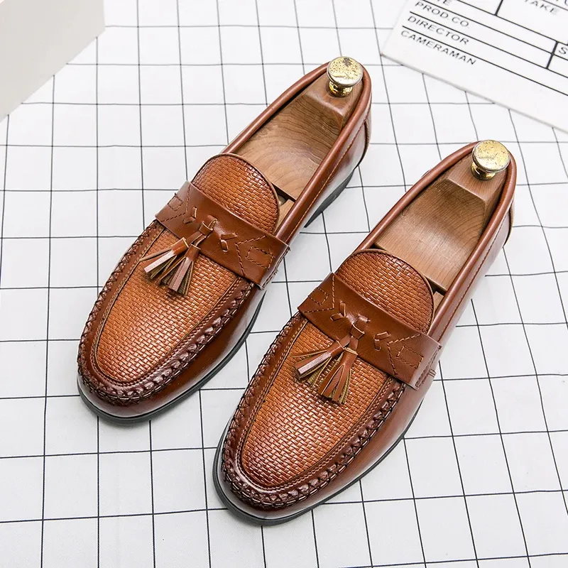 Shoes Slip on dress shoes for men Formal shoes Business Man Loafers Elegant Social Shoe Male Flat Spring Footwear Plus size 3848