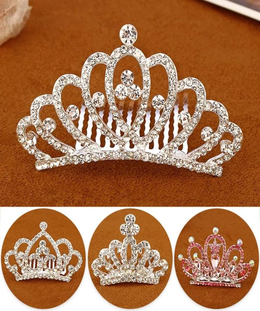 Filles couronne épingles à cheveux strass cristal princesse pinces à cheveux peignes chapeaux enfants enfants fête bijoux ornements accessoires 3250026