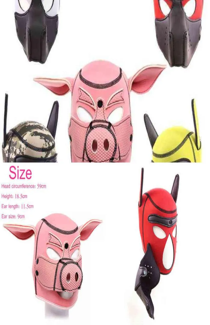 NXY Adult toys Dog Pig Head Hood Rubber Slave Bondage Mask BDSM Adults Sex Toys SM Flirting Games Puppy Play s Pup1088812