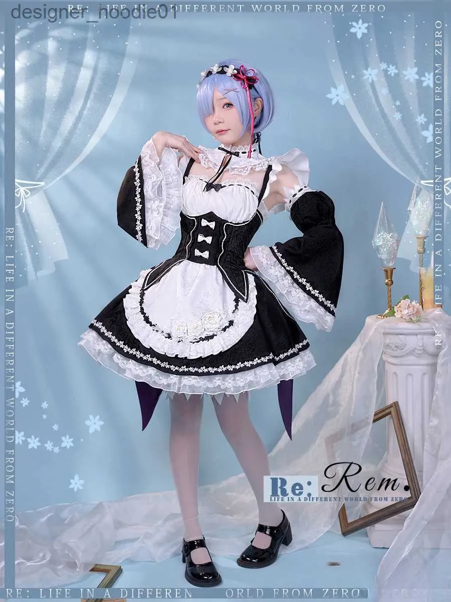 cosplay Anime Kostuums Rem Lolita Maids rollenspel brengt Vestido Re zero Kara Hajimeru Isekai Seikatsus Halloween brengt een vrouwelijke Lolita dressC24320