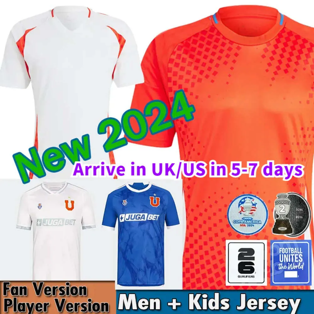 Chili 24/25 Jerseys de football Alexis Vidal Kids Kit 2025 Tableau de football de l'équipe nationale Red Away White Full Set Men Camiseta 2024 Copa America Zamorano Isla Ch.