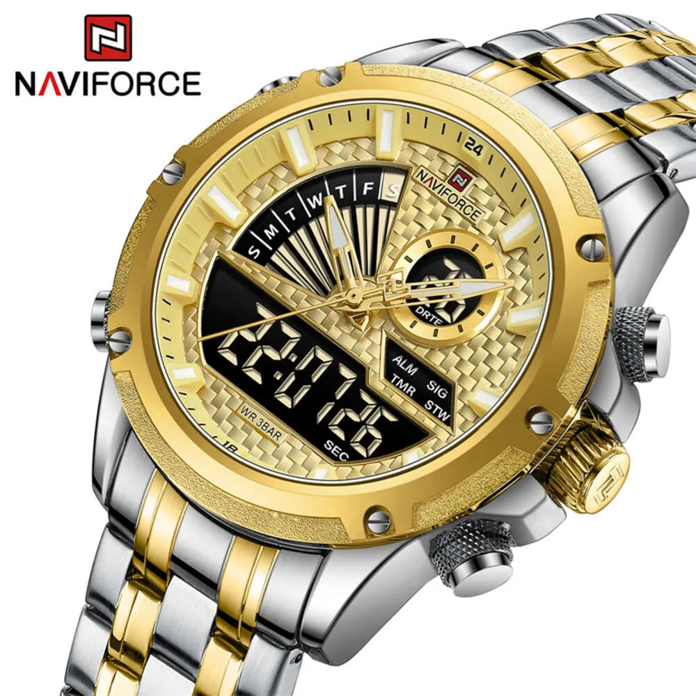 NAVIFORCE merk digitale herenhorloges roestvrij staal quartz horloge militaire sport waterdichte klok relogio masculino