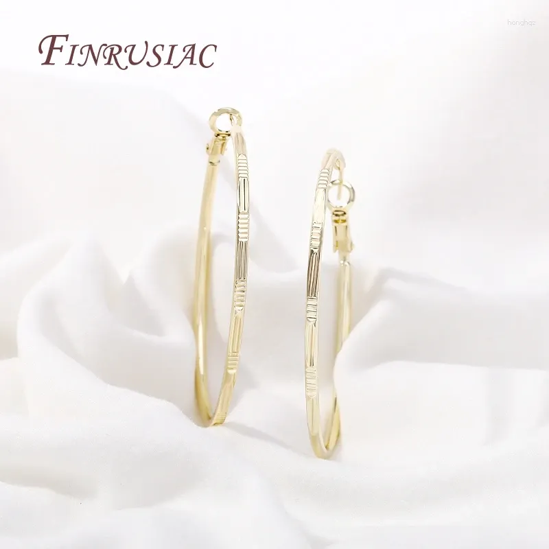 후프 귀걸이 트렌디 한 14k 골드 도금 큰 원 여자 925 은색 바늘 Huggie Earring for 여자 여자 파티 보석 선물