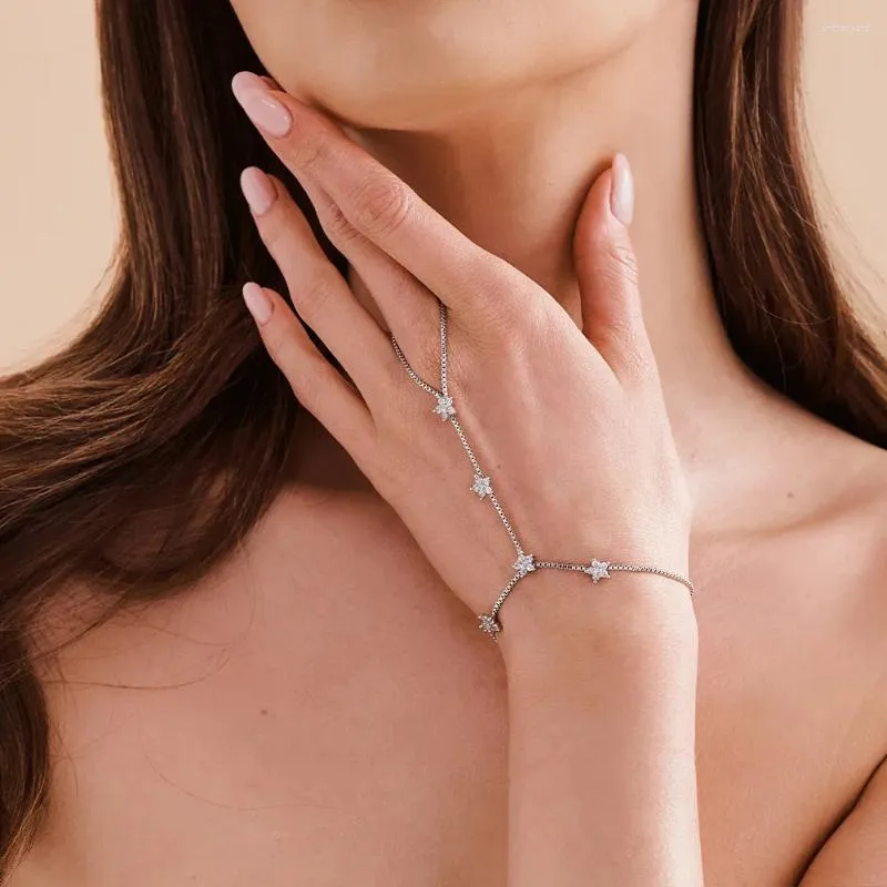 Charm Bracelets XSBODY Crystal Star Pentagram Jewelry Women Luxury High Quality Hand Decoration Accessories Wedding Christmas