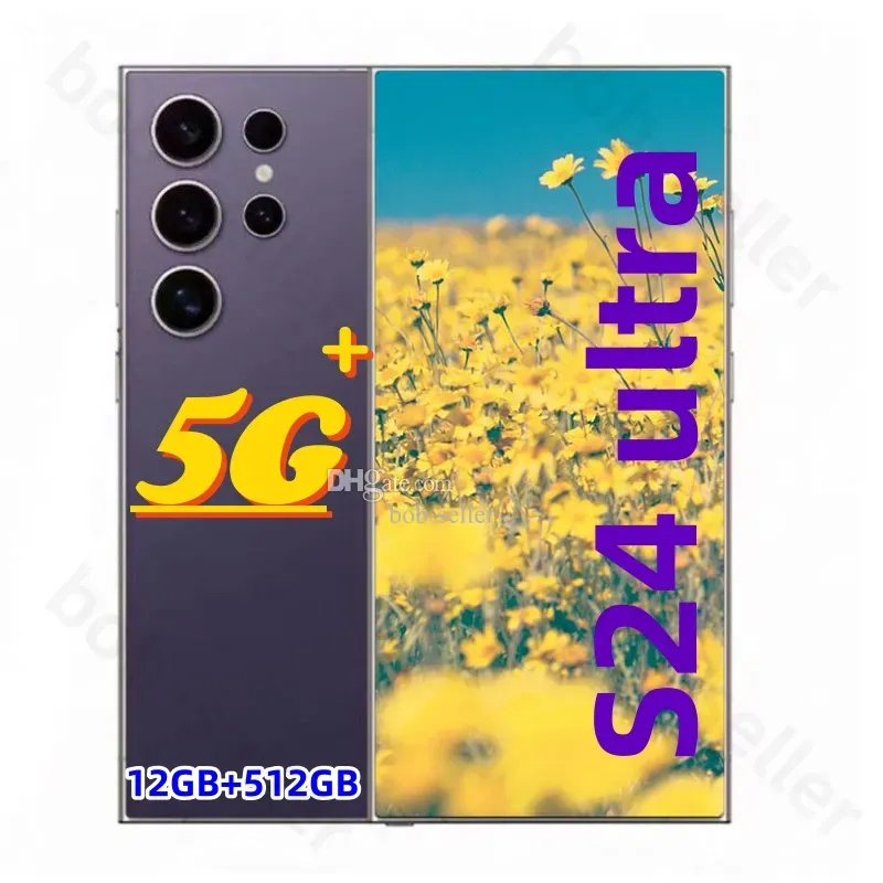 6,8-дюймовый S24 Ultra 5G Android Phone 4G LTE Eight Core S23 Смартфон смартфона с полным экраном отпечатка пальцев.