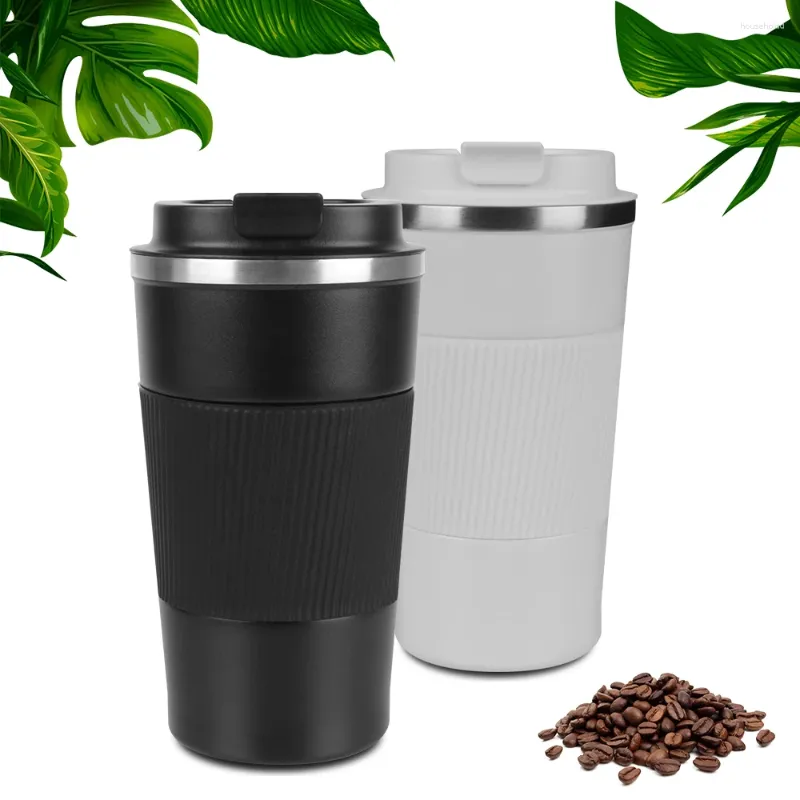 Muggar Portable 510 ml Coffee Thermos Mug Rostless Steel Business Office Cup för utomhusbil Vakuumkolv Travelisolerad flaska