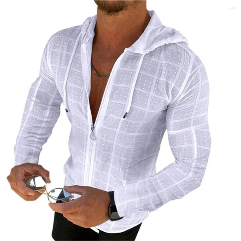 Koszule męskie 2024 Sprzedawanie mody z kapturem z kapturem z kapturem z kapturem z długim rękawem