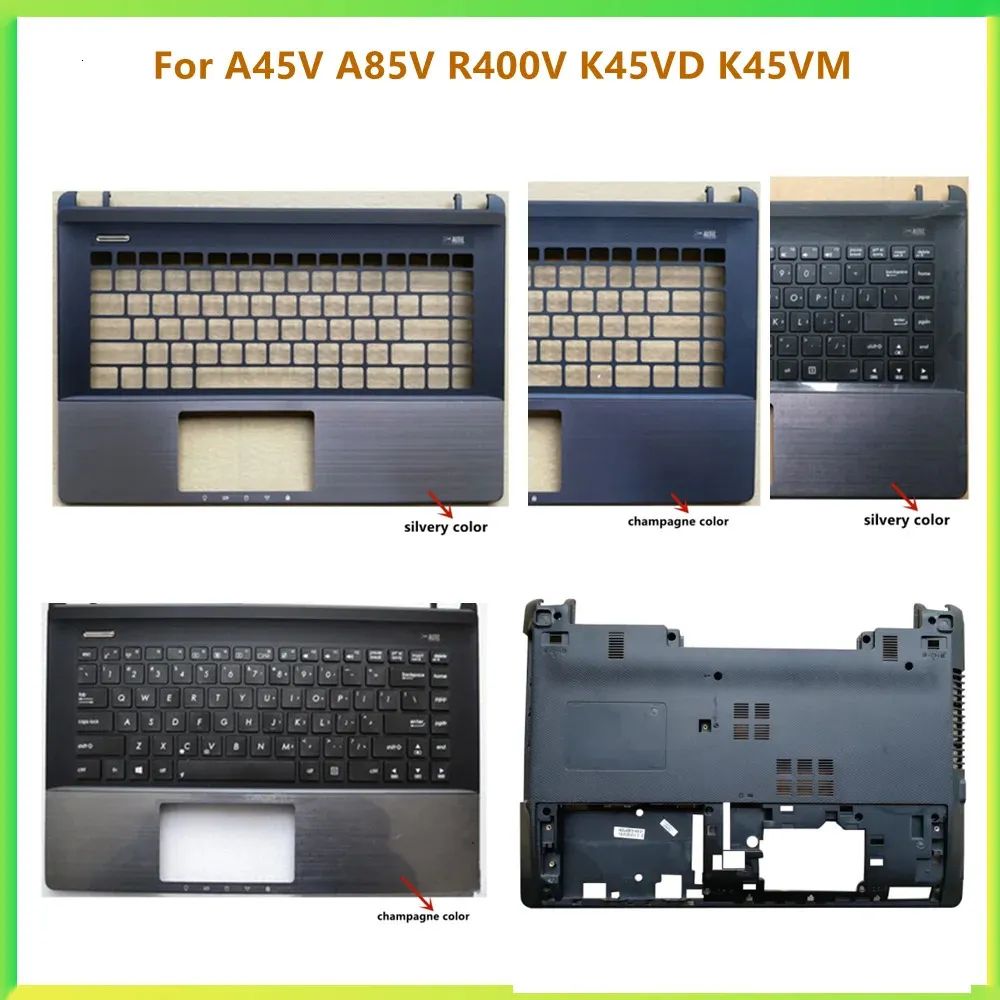 Laptop Top Case Palmrest Upper Cover Bottom Carcass Housing Cover Case för ASUS A45V A85V R400V K45VD K45VM Shell 240307
