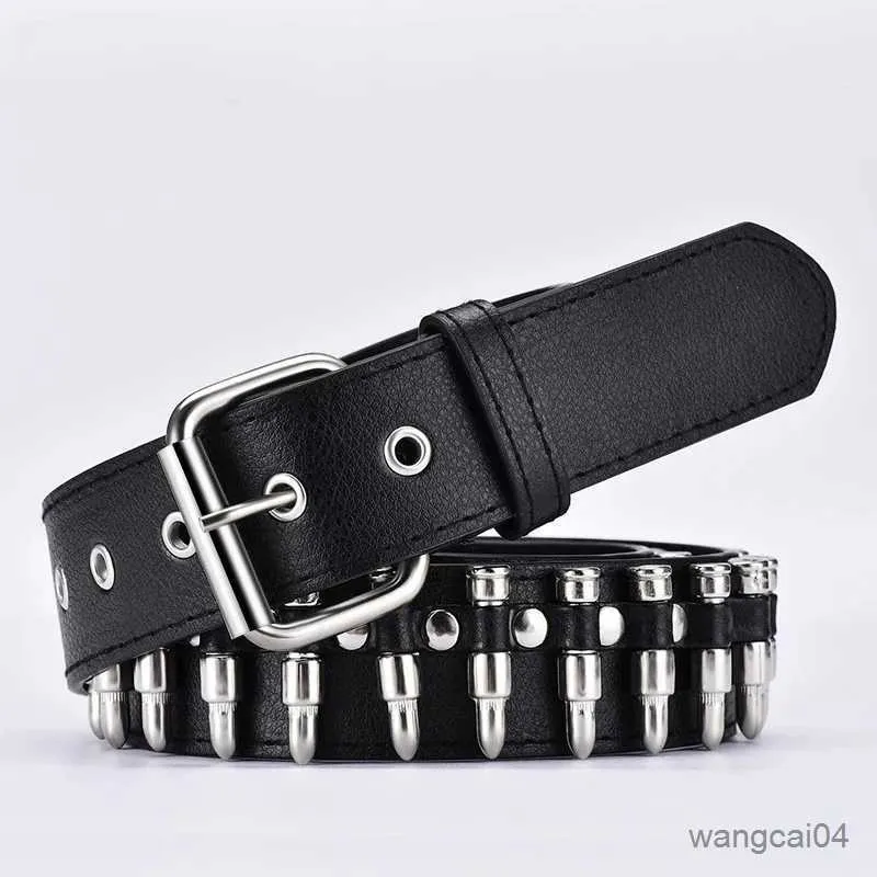 Ceintures Nouvelle mode dames en cuir punk ceinture creux rivet marque de luxe ceinture personnalité rock sauvage réglable jeune tendance ceinture2023New