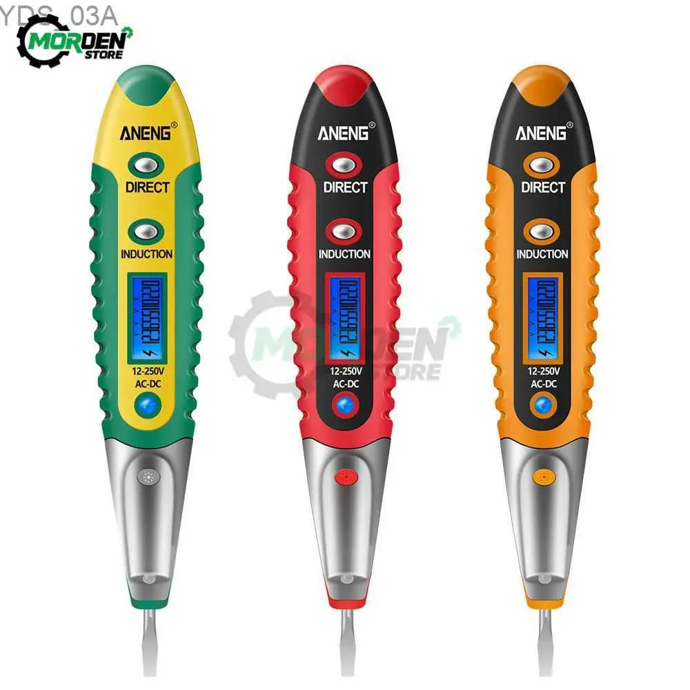 Medidores de corrente AC / DC 12-250V Digital Test Pencil Tester Detector de tensão elétrica Caneta LCD Display Chave de fenda para ferramentas eletricistas 240320