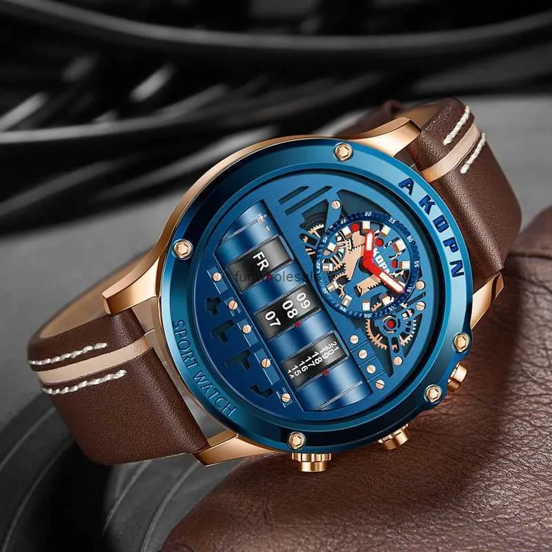 粉彩 三足鼎 DHgate.com:Oversized Dial Creative Mens Waterproof Leather