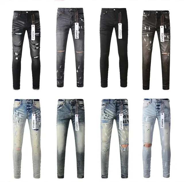 Marke Designer Herren Denim Hosen Mode Hosen Gerade Design Retro Streetwear Casual Jogginghose Lila Jeans Jogger Hose Gewaschen 1