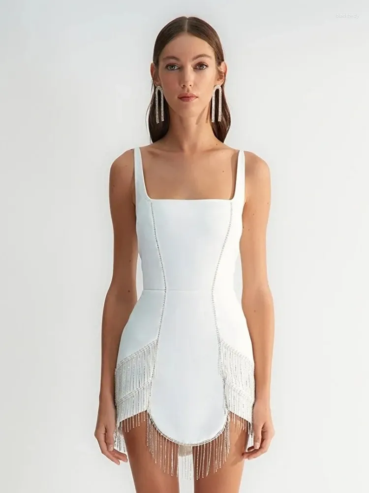 Refined Tassel-Adorned Strappy Mini Dress Refined Tassel-Adorned Strappy Mini Dress