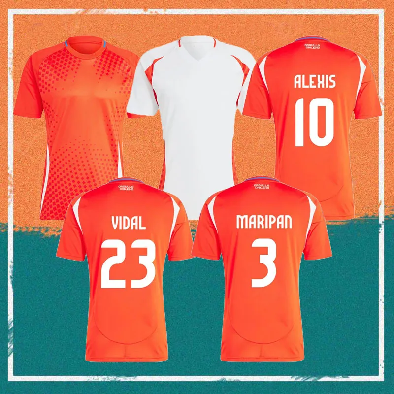 2024 Chile Fußballtrikots 24/25 Copa America MEDEL VIDAL VALDES Hemd ALEXIS ARAVENA Kinderset Fußballuniform