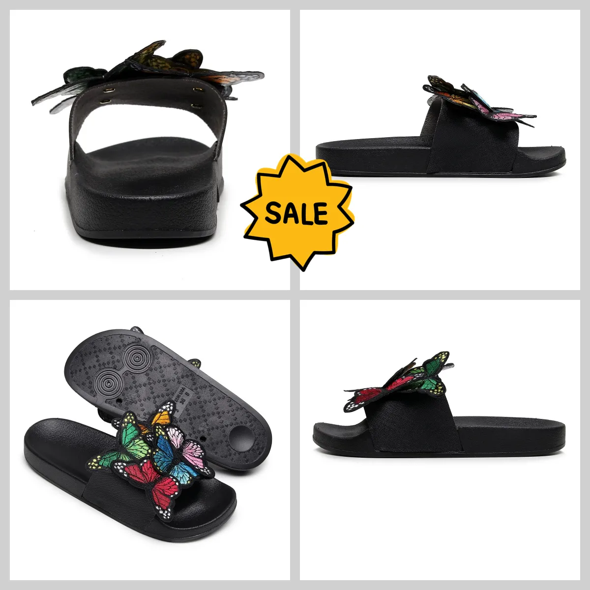 Dames Zomer Craft Geborduurde Driedimensionale Vlinder Slippers GAI sandalen mode hak 2024 embroid niche Retro BIGSIZE NIEUW