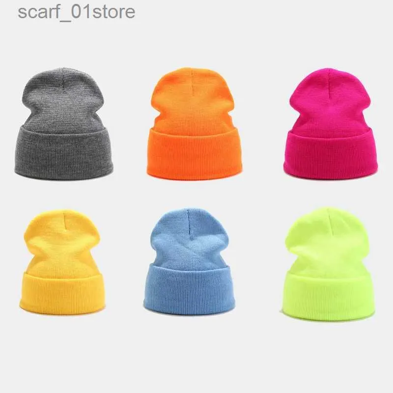 Chapeaux et foulards Ensembles 2022 Nouveau chapeau d'hiver pour femmes hommes Skullies bonnets tricotés solide chapeau cool filles automne femmes bonnet chaud chapeau décontracté CC24319