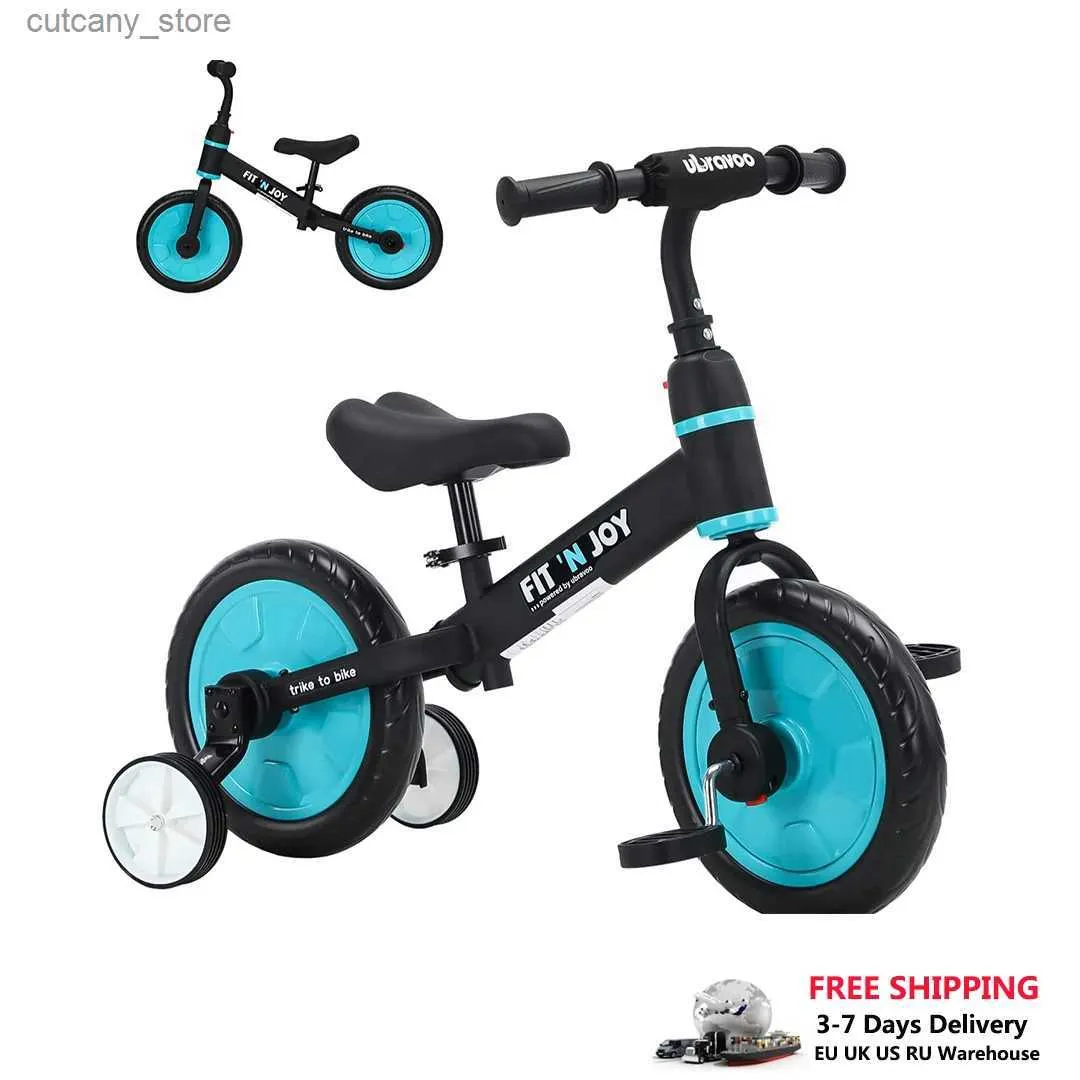 Велосипеды Ride-Ons UBRAVOO Fit n Joy Beginner Toddr Training Bicyc для мальчиков и девочек 2-4 Детский беговел 4-в-1 с педалями Тренировочные колеса L240319