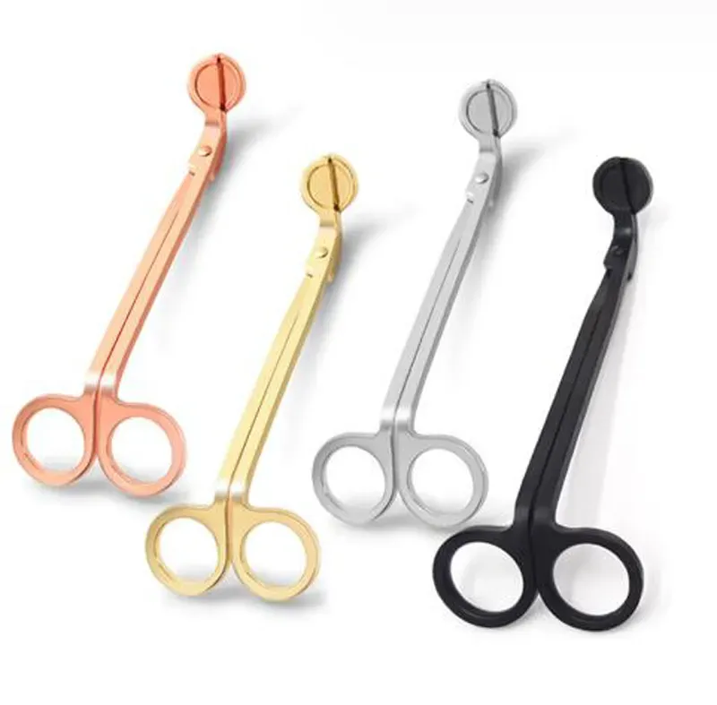 Stainless Steel Snuffers Candle Wick Trimmer Rose Gold Sliver Metal Candle Scissors Cutter Candle DIY Oil Lamp Trim scissor Cutter for Home Birthday Party DHL