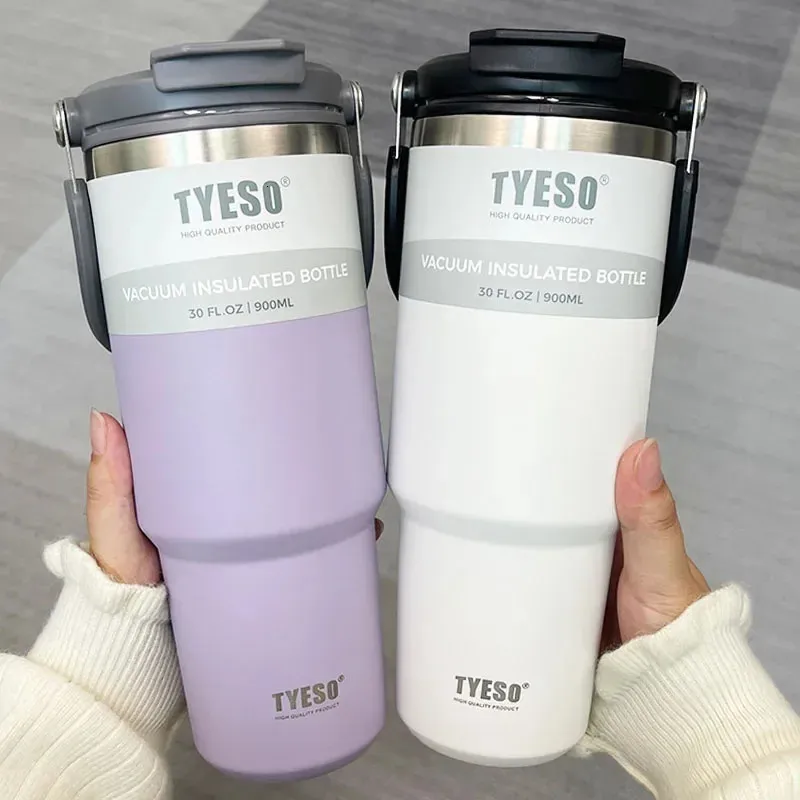 Tyeso Coffee Cup Cup Thermosボトルステンレス鋼二層断熱材Cold and Travel Mug Vacuum Flask Car Water 240314