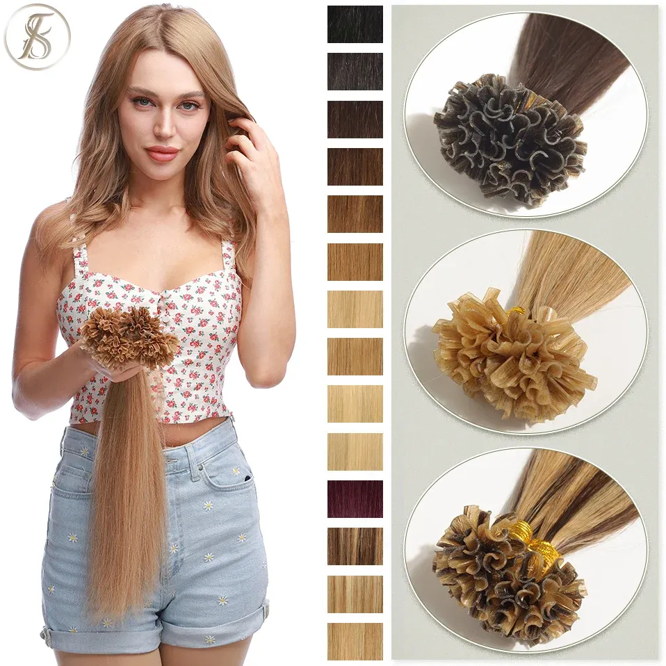 Extensions TESS 0.5 g/s U Tip Extensions de cheveux 50g Microlink kératine Fusion capsule de cheveux humains pré-collés brun blond Extension de cheveux naturels