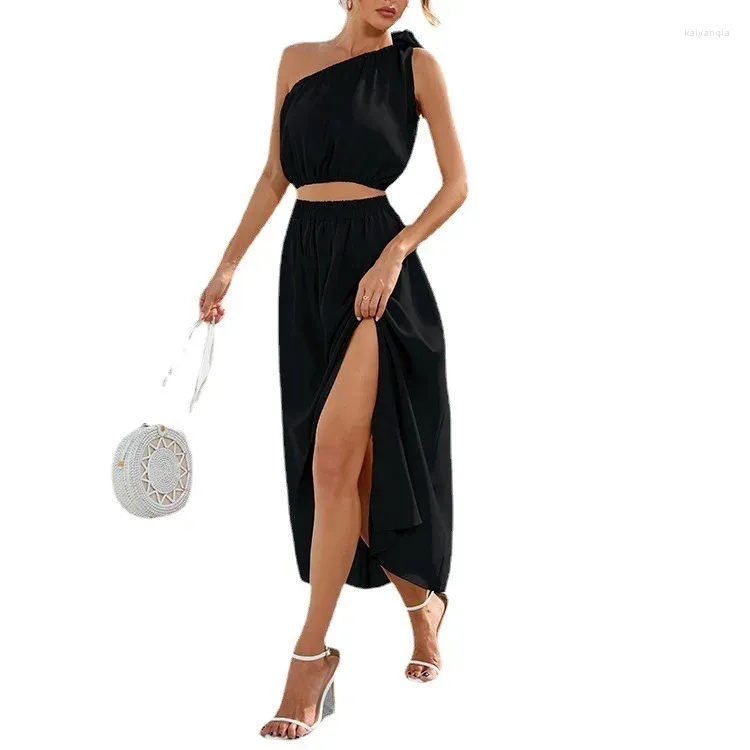 Casual Dresses Volalo Sexy Spaghetti Strap Summer Dress 2024 Slip Black Backless Maxi Vintage Elegant Woman Party Princess