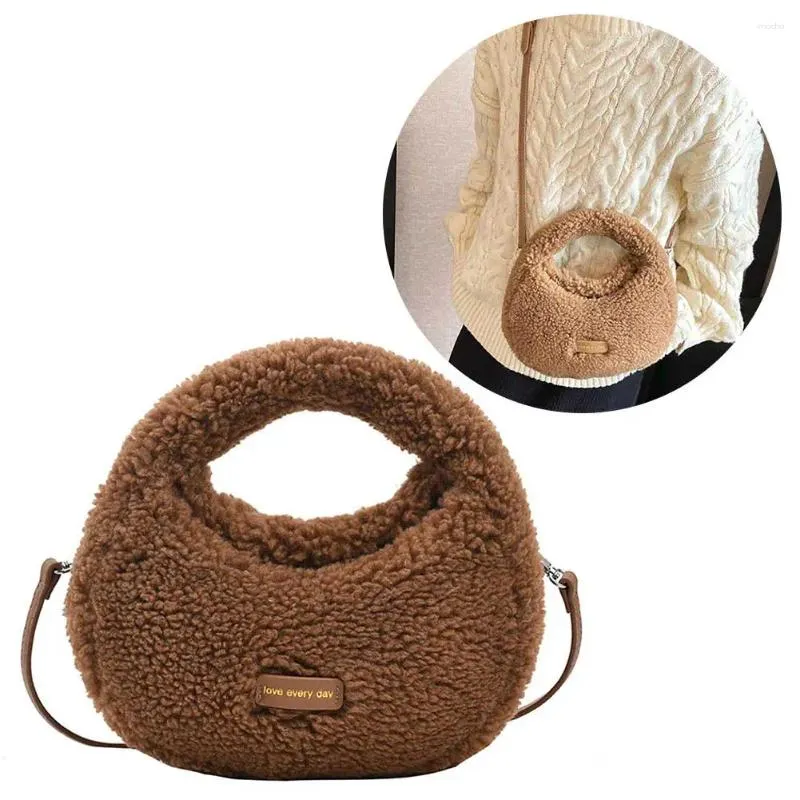 Bolsa feminina fofa tote bolsa bonito crossbody casual fuzzy ombro versátil inverno namoro bolsa