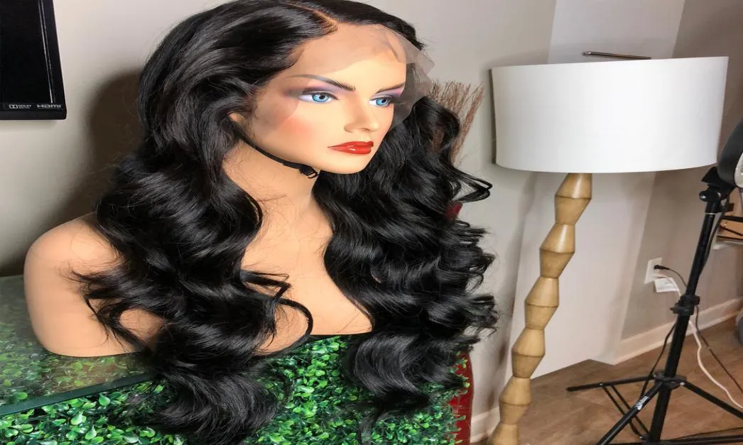 Perruque Lace Front Wig Remy naturelle, cheveux humains, faux cuir chevelu, 13x4, densité 150, Invisible, Transparent HD, Loose Wave, 1379044