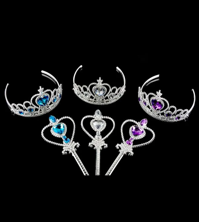 Mode Prinses Stijl Haaraccessoires Kroon en Magische Stok Mooie Verjaardagsfeestje Cosplay voor Meisjes Multi Kleuren Keuze9414742