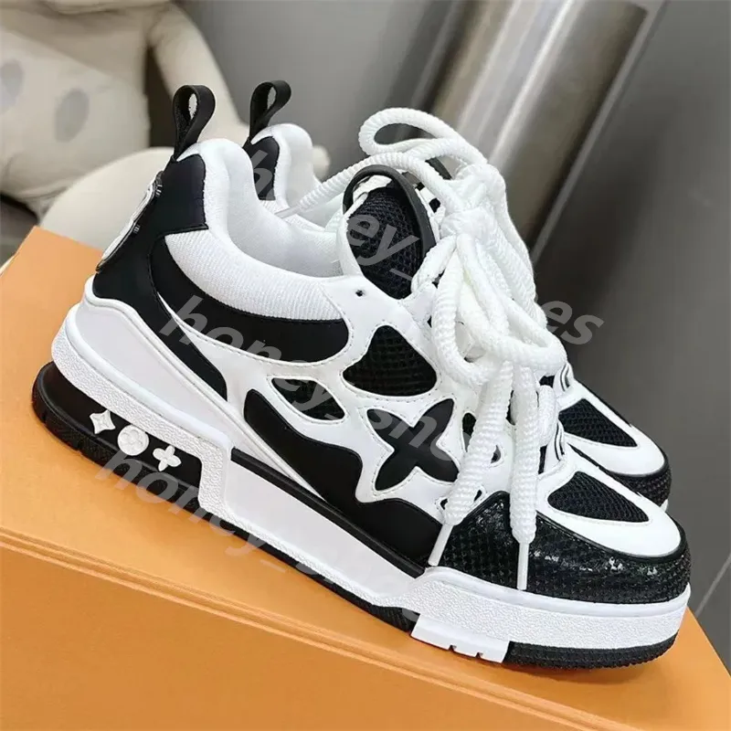 Designer skate sneakers women men mesh abloh sneaker platform virgil maxi casual shoes lace-up runner trainer Embossed Rubber Genuine Leather bread shoe 35-47 H20