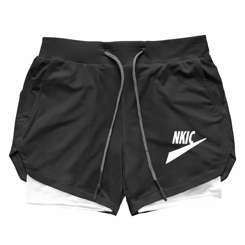 Män träning gym shorts mesh märke logo basket löpande manlig träning shorts män sommar avslappnad svart sportkläder män träning