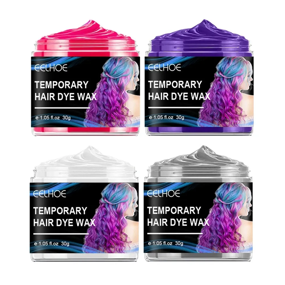 Color 4 Uds X 30g fiesta temporal tinte para el cabello cera modelado fácil de colorear Cosplay estilo conveniente belleza salud Maquiagem seguro No tóxico