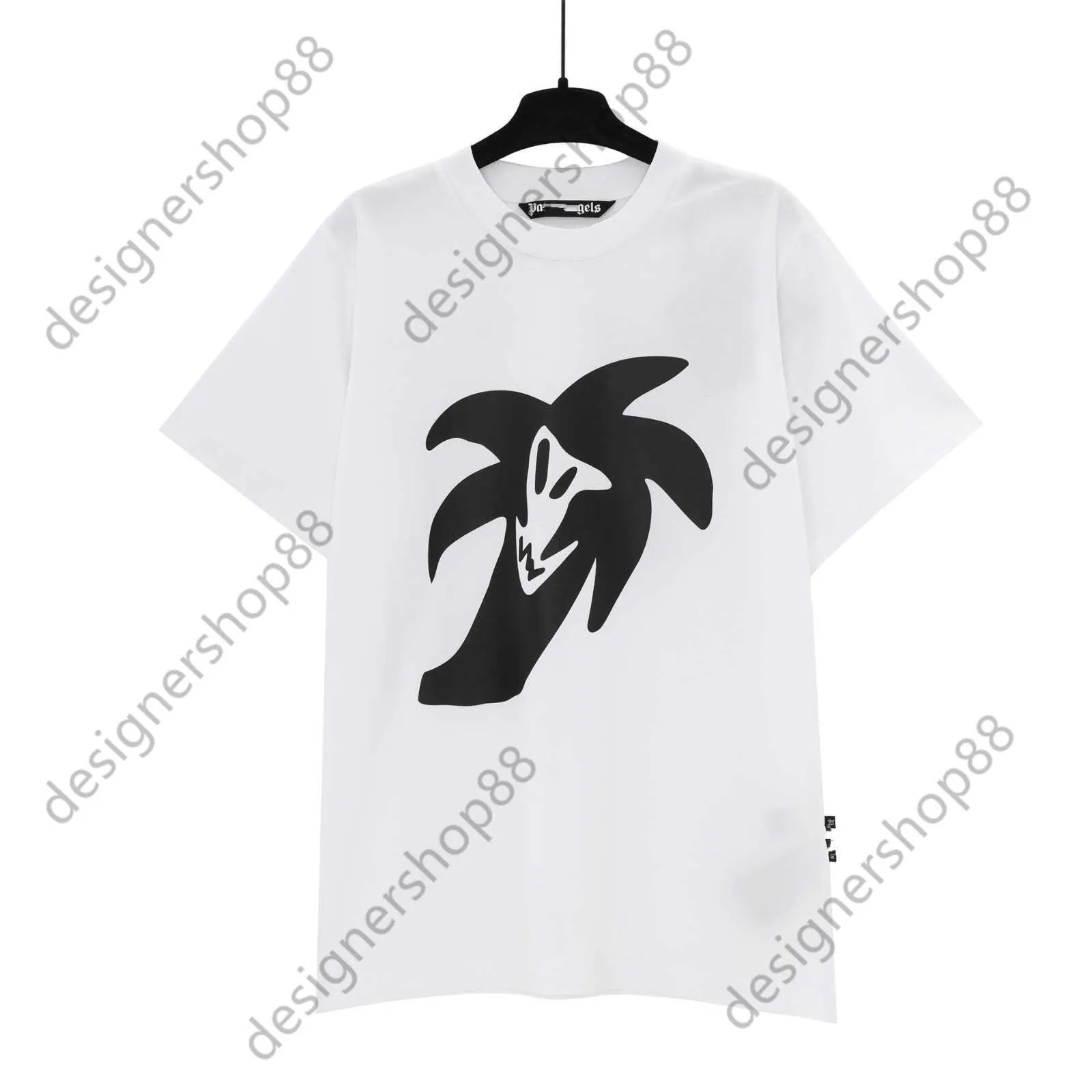 Tik Tok influencer same designer brand pure cotton black white Pattern Front and Back Printed High Street Loose Casual Short Sleeve T-shirt Unisex Fashion