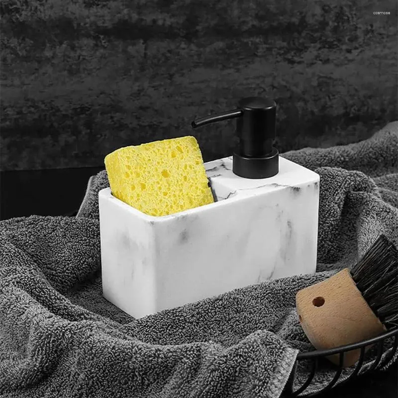 Liquid Soap Dispenser Kitchen With Sponge Holder Surface Capacity Pump Leakproof Storage For Sink