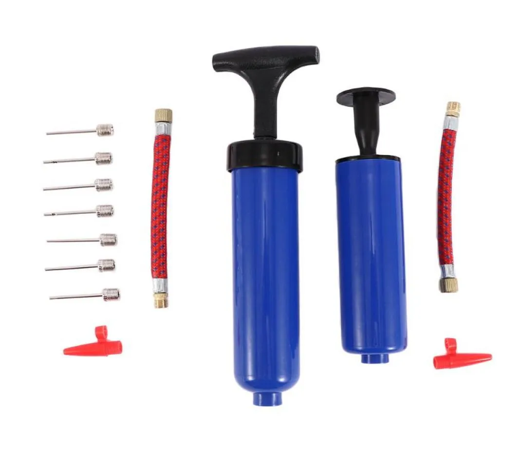 Bike Pumps Portable 10pcs Set Soccer Football Balloon Volleyball Inflatable Flexible Hose Air Pump Needle Ball Inflator6728030